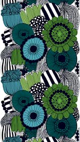 In 2009 she designed this Siirtolapuutarha pattern, which has been put to many applications. The textile is meant to tell the story of the growth of flower and vegetable beds in Finland's urban areas.