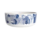 Here, Louekari's Siirtolapuutarha pattern appears on an eight-inch vitreous porcelain bowl.