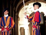 The Swiss Guard decked out in decorative garb at The Vatican.