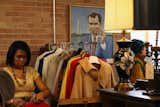 TVB is a-ok! A goofy portrait of President Nixon from Manly Vintage’s booth keeps an eye on Jillian Knox of JJoules Vintage as she stocks a rack with fab vintage coats. 

Photo by 

Steven Pate  Photo 9 of 10 in More Finds from The Vintage Bazaar