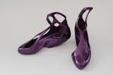 Melissa Shoes, 2008. Zaha Hadid (Iraqi, b. 1950). Mold injected plastic. Black: Women's Size 6: 9 in, Purple: Women's Size 9: 10 in. Black and purple. Made by Grendene S.A., Farroupilha, Rio Grande do Sul, Brazil. Photography courtesy of David Grandorge.