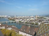 A climb up one of the Münster cathedral spires offers this view of the Rhine and the Mittlere Brücke (Middle Bridge) that spans it.  Photo 1 of 12 in Touring Basel, Switzerland, Part 1 by Miyoko Ohtake