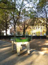 A sense of play is tangible throughout the city. I spotted several ping pong tables next to one church and then saw this fooseball table in a park.