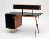 Greta Magnusson Grossman, who was born in Sweden, made this formica, walnut and iron desk for Glenn of California in 1952. Also an architect, Grossman designed homes in Los Angeles, San Francisco and Sweden.  Photo 7 of 11 in "Living in a Modern Way" at LACMA by Erika Heet