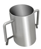 The Netilat Yadayim cup is used for ritual handwashing. 

Stanley Saitowitz, Netilat Yadayim Cup, 2011, nickel and resin, 3 x 3 x 4 inches. Artist rendering. Fabrication by Dupliform Casting Company. Courtesy of the artist.