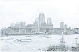 Here's another view of the Canary Wharf project, this time looking across the Thames.