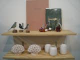 A fine example of the mix of decorative objects, tabletop good, and books in the show.  Search “crap--good.html” from OK Gallery's SF Pop-Up