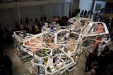 Metropolis II is a large-scale kinetic sculpture inspired by a Los Angeles of the future, with traffic moving at frenetic speeds.