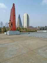 This Korean War Memorial, the Victorious Fatherland Liberation War Memorial, sits alongside the Pothong River. It's a vast complex with a highly martial theme.