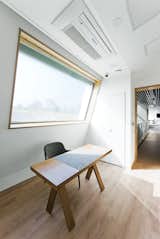 Just Venting

Though a tight thermal envelope is critical to the E+ Home’s sustainability, 

Kolon’s heat recovery ventilation and air filtration systems (above the desk) help ease the load.  Search “the-ushelf-system.html” from A Modern Green Concept House in South Korea Promotes Sustainability