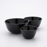 I love this trio of black glass mixing bowls, made in Ohio by the Mosser Glass Company.