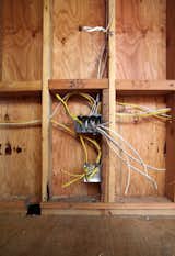 Here's a shot of the wiring to a switch box and a receptacle for electrical outlet.