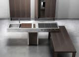 The Ethos represents Lando’s first foray into kitchens. The Italian furniture company collaborated with famed designer Enzo Berti, and the result is sculptural as well as flexible, with many different arrangements possible depending on the layout of your space. The centerpiece is carved from one block of solid marble, with accents of brushed stainless steel and wood cabinets in walnut or larch. Still a prototype, this looks like the beginning of a beautiful new addition to the company’s portfolio.