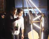 Designer Marc Thorpe illuminated by Bec Brittain's SHY Floor Light.