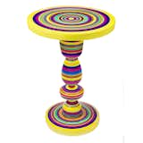 The colorful Pirueta Table ($750) is made of hand-painted and enameled Mexican white pine and inspired by children's toys. The designers are Paulina Gonzalez-Ortega and Andres Ocejo.