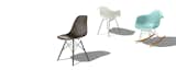 The iconic shell chair, designed by Charles and Ray Eames in 1948 and frequently knocked-off since. Today Herman Miller makes the shell from 100% recyclable polypropylene (a.k.a. molded plastic), a more eco-friendly option than the original fiberglass.