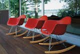 The Eames shell chair also comes in a rocking chair version, and in a slew of colors.