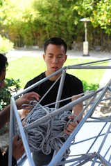 Managing large bundles of rope while looping has become one of the challenges of this process. Photo by Clifford Ho.