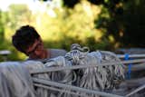 Managing 25 bundles of rope per bay. Photo by Clifford Ho.