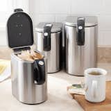 Slim Canister

Easy access kitchen countertop canister collection from Simplehuman. An ergonomic handle and fun push button release make for a good interaction with your food storage. They even have a five year warranty and customizable labels.