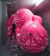 The amorphous pink structure is augmented by artist Jana Winderen‘s engineered sounds and a series of embedded transducers that hook up to light sources inside.

See Situation NY at Storefront for Architecture at 97 Kenmare Street, through November 21, 2014.