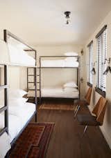 Hostel-style bunks are available in the hotel. "We liked the idea of creating a democratic hotel, where members of a band playing down the street or a student coming to visit RISD would feel as comfortable as the parent of a Brown student accustomed to luxury digs," Heckman says. "The idea of these different characters with different budgets rubbing shoulders in the hallways and lobby is very exciting to us."