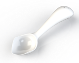 The Midnight Scoop’s front tip is thin and designed to slice through freezer-hardened ice cream without heat.