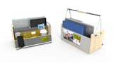 The Gustav tech toolbox by Christian Pistauer addresses the portability of a mobile worker within one office, increasingly common when creatives shuffle between meeting rooms and workspaces.