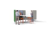 Shawn Littrell designed the flexbile Shade system to give office workers a chance to find some privacy during the day. It can also be configured to allow for group work.