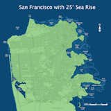 Impacts of climate change are also on view. Here's a map showing which portions of the city would be submerged.  Photo 5 of 7 in A Cartography Exhibition Uncovers Fascinating Maps About the Bay Area