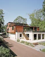 Just off the Delaware River in Pennsylvania, Martha Moseley and Bill Mathesius adapted an unused concrete foundation to create a home made from 11 stacked shipping containers. "We were inspired by the site, and our desire to have something cool and different," says Moseley.