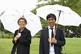 Architects Kazuyo Sejima (left) and Ryue Nishizawa (right) on the Grace Farms site.