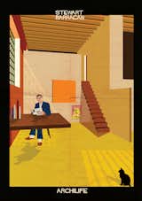 Jimmy Stewart in the Barragan House. See Babina's full Archilife series here and check out his previous work here.