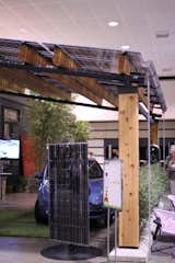Last but not least: unusually sleek solar panels by Lumos, shown here as a shade structure/garage. They're super-efficient and surprisingly affordable—shown here sheltering a new electric car from Infiniti, Dwell on Design's presenting auto sponsor.
