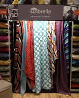 Sunbrella impressed with its new materials and patterns for its indoor/outdoor contract fabrics. It's hard to believe such soft, textured, and vibrantly-colored upholstery textiles can hold up to the elements so well, but word on the street is that they last for years.
