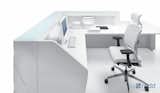 The high-front panel of the desk allows for ample organization and a large interior work space.
