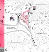 The Axial platform acts as a border for the major city area and defines the edge of the Transcity infrastructure within the larger metro area where other outlying neighborhoods may start. Otto says it works to "unify the surrounding grey goo and experiment as the home for the Sub+Urban idea."
