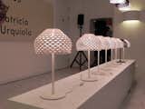 The Flos showroom in Clerkenwell launched Spanish designer Patricia Urquiola’s Tatou lamp. Tatou, meaning Armadillo in French, is made from four methacrylate sheets that combine to make the perforated, dome-shaped shade.  FLOS Tatou T Table Lamp from London Design Festival 2012