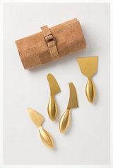 These gold plated steel cheese knives from Anthropologie will add a modern Midas touch to any holiday cheese board. ($198)