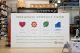 TreeHouse displays the company's product filter. Every item sold in the store must pass the litmus test for health, performance, sustainability, and social good. Will it work in Austin? It certainly seems to be. "But Texas is the great experiment," says Yanosy. "We want to show people that this isn't hippie. This is about efficiency, and healthier homes for your kids, and well made products."