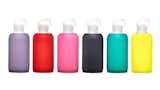 These glass bottles from bkr keep toxins at bay and are protected by a sleek silicone sleeve. ($28)  Search “replenish reusable bottle system”