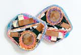 Coaster set by Chen Chen and Kai Williams

"They work in Greenpoint and what I like about their work is, more than most people around here, they experiment with new materials and use them in weird, nontraditional ways. For these coasters, they take a piece of wood and wrap resin-dipped mesh with pieces of rubber. They're not always the most high-end materials, but they're really beautiful. And the coasters in particular are little art objects but also functional."