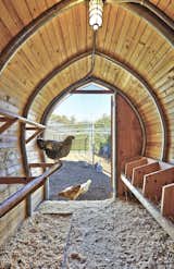 The relatively spacious interior of the 60-square-foot coop came after the ARO architects delved in the literature, so to speak, and took time to examine the problem. "We made a project that works well for the birds, that's our obligation," says Cassell.