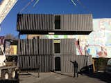 Here's a view of AetherSF being installed on its site in Hayes Valley in San Francisco.  Photo 3 of 4 in Prefab Inspiration by Andrea Jensen from Dwell Conversations: Prefab's Progress