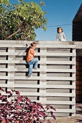 Six-year-old twins Nicolas and Constanza use Pentimento as their “little battleground,” says Pasternak. “They have some options here that they will not find anywhere else.” Among those options are a climbing wall offering easy access to the roof.