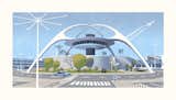 Chris Turnham’s silk screen of LAX, designed by architect Paul Williams.  Search “finds la modernism show” from A New L.A. Exhibition Celebrates California Modernism