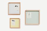 30˚Made by Japanese cabinetmaker and designer Akiko Kuwahata, this set of three frames are rendered in 3-mm Oregon pine and painted with yellow, grey, or sky-blue magnetic paint.