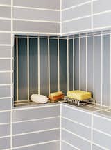 Bath Room and Ceramic Tile Wall A shallow built-in bathroom shelf.  Photo 13 of 19 in A Home with Eclectic Style Looks Just Right