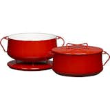 Leave it to the Danes to create an enamel pot just as desirable now as when it was launched in 1956. Dansk stopped producing Jens Quistgaard's classic Kobenstyle design a couple decades ago, but recently began reissuing some of the pieces. Fetch this cherry-red casserole for $99.95 from crateandbarrel.com.