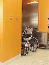 Architects Andy Bernheimer and Jared Della Valle, of Brooklyn’s Della Valle Bernheimer, came up with creative solutions to help David Carmel, who was paralyzed from the waist down in a driving accident, move around comfortably in his wheelchair throughout his Chelsea apartment. The bathroom has a roll-in shower and a sliding door made of Lumasite, a translucent acrylic that resembles rice paper. The architects bolted the Lumasite to an aluminum frame, but it can also be glued to wood, for a shoji screenlike effect. For extra stiffness, the architects glued two sheets of Lumasite together. Finding the right glue required a lot of trial and error, Della Valle recalls—which may explain why the manufacturer now sells double-thick sheets. Read the whole story here.